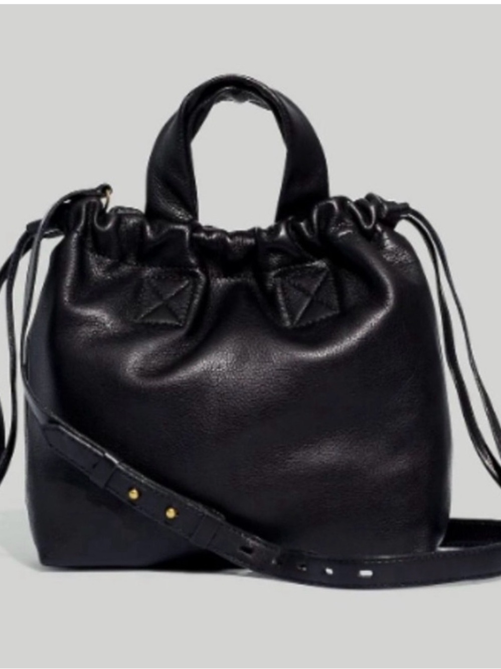 Madewell Black Drawstring Crossbody Tote